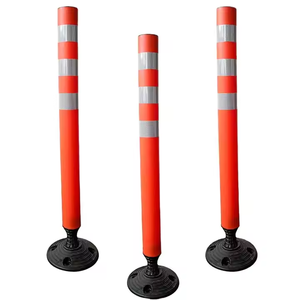 เสาจราจรพลาสติกแบบยืดหยุ่น ป้ายจอดรถ เสา PE แบบยืดหยุ่นพร้อม PVC สีดำ - Product Image 3