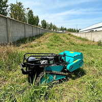 Tondeuse sur chenilles à grande capacité de réservoir de carburant, idéale pour une tonte continue toute la journée sur les fermes de moutons périurbaines