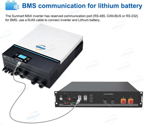 11Kw Off Grid năng lượng mặt trời biến tần đầu vào kép 48v150a MPPT điều khiển + PV phạm vi 90-500V song song làm việc được xây dựng trong wifi với BMS - Product Image 3