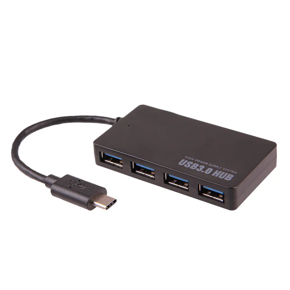 Hub haute vitesse Type C USB 3.1 vers USB 3.0, 4 ports avec 2 ports Thunderbolt 3 compatibles BC avec alimentation