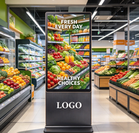 Layar Digital Signage 43 Inci, Tipe Lantai, Layar Sentuh, Periklanan, Perangkat Lunak CMS Cerdas, Layar Indoor untuk Pusat Perbelanjaan Ritel