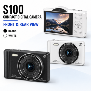 Appareil <span class=keywords><strong>photo</strong></span> numérique S100 75MP 5K avec zoom 18X, double objectif <span class=keywords><strong>F2</strong></span>.0, ABS, carte TF, WiFi, écran 2-3 pouces, selfie, vlog étudiant, capteur CMOS, EIS - Product Image 2