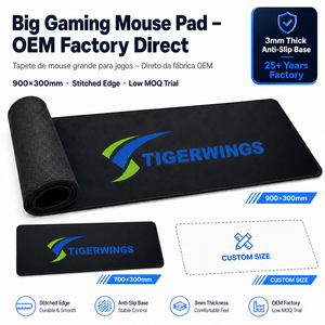 Tapis de souris XXL pour jeux, tapis de bureau extra large, base en caoutchouc antidérapante, tapis de souris et de clavier avec bords cousus, logo personnalisé, vente en gros au Brésil - Product Image 1