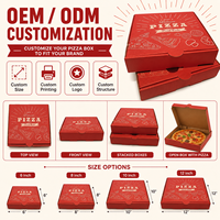 Boîtes à pizza carrées de 12 pouces en carton ondulé de qualité alimentaire, recyclables, personnalisées, finition mate, logo, prix d'usine