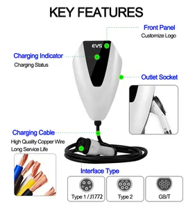 Custom Interface Type2 TPC GBT Electric Car Charging Station AC 7kw EV Charger