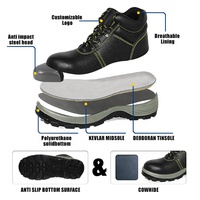 Chaussures de sécurité en acier orteil peluche chaud imperméable anti-dérapant anti-crevaison haute cheville bottes de travail industriel