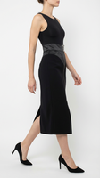 Jupe longue plissée élégante en similicuir acétate pour femme, style décontracté avec fermeture éclair, collection automne