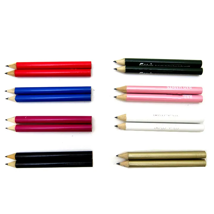 Wholesale Custom Color Length Standard Mini Wooden Logo Golf Pencil with Eraser