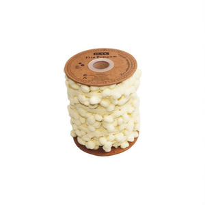 ริบบิ้นอิลัน ปอม-ปอม กว้าง 2.0 ซม. ยาว 1 ม. สีครีม สำหรับงานประดิษฐ์ - Product Image 1