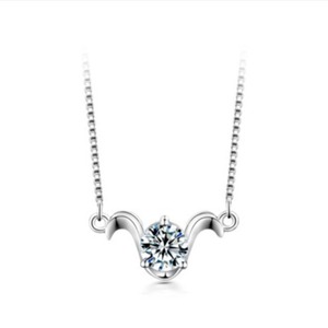 2026 S925 argento Sterling 12 segni zodiacali collana pendente con 1 carato Moissanite costellazione collana donna catena clavicola - Product Image 3