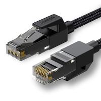 Kabel Ethernet UGREEN Cat 6 Braided Cat6 Gigabit Kecepatan Tinggi 1000Mbps Kabel Internet RJ45 Kabel LAN Jaringan Terproteksi