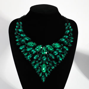 יוקרה רטרו תכשיטים גוף קלאסי תכשיטים ענק rinestone יהלום חתונה שרשרת שרשרת סגסוגת מצופה זהב - Product Image 3