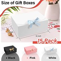 Boîte cadeau pliable de luxe personnalisable en matériaux recyclés avec doublure en éponge et nœud en ruban pour l'emballage de cosmétiques et de bijoux