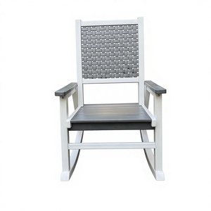 Silla Mecedora de HDPE para Exteriores, Resistente a la Intemperie, con Respaldo y Reposabrazos Tejidos, Duradera y de Bajo Mantenimiento para Jardín o Terraza - Product Image 6