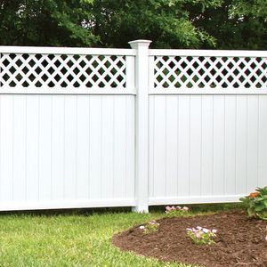 Clôture en vinyle blanc, panneaux en PVC et clôture de jardin avant en plastique à piquets <span class=keywords><strong>pour</strong></span> l'intimité, 6x8 pieds de haut - Product Image 1