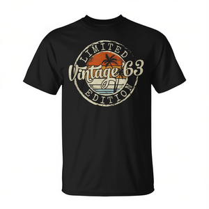 T-shirt vintage 1963 pour le 62e anniversaire, pour hommes et femmes, personnalisable, promotionnel, pour les 62 ans - Product Image 2
