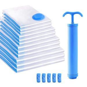 Classic Hot Sale Space-saving Transparent Eco-Friendly Multifunction Clothes Vacuum Storage Bags with Hand <b>Pump</b> for Travel - Product Image 1