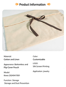 Sac fourre-tout en toile de coton personnalisé de haute qualité avec logo sur mesure, pochette à bijoux en toile, sac cadeau promotionnel - Product Image 4