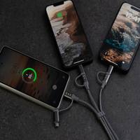 Pengisi Daya Cepat Multi Kabel 65W GaN PD 3.0 5ft (2 L + 1 Micro USB + 3 Type-C) Adaptor Daya Universal OVP/Tahan Api