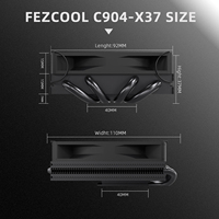 FEZCOOL C904-X37 Refroidisseur CPU à poussée 4 caloducs Tout-en-un à roulement fluide Contrôle intelligent de la température pour configurations ITX ARGB