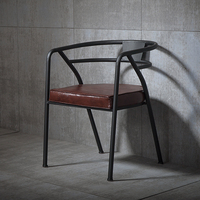 Loft moderne style américain rétro industriel en cuir canapé chaise décontracté maison café tabouret de salle à manger avec métal plastique durable