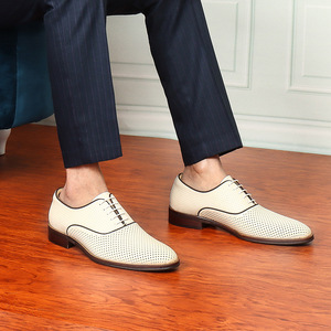 Bottes Chelsea pour homme en cuir véritable haut de gamme, légères, respirantes, à lacets, pour l'automne, occasions professionnelles, formelles, mariage, usage quotidien - Product Image 3