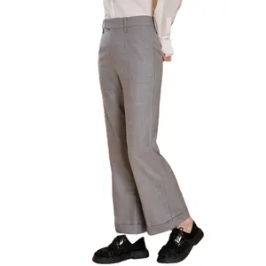 Woolen Straight Leg ladies Trousers Formal Office Wear 97% Australian Wool Suit Pants For Women Clothes
