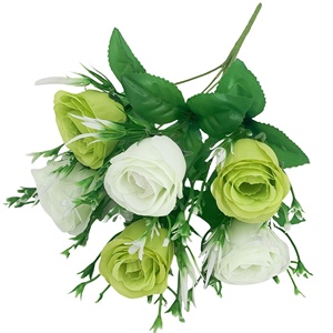 Rose artificielle à tige unique en soie plastique, teinte à la main, petit bouquet pour la décoration intérieure - Product Image 5