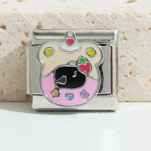 Italian Modular Stainless Steel Charm Bracelet Fruit Design Unisex Jewelry Gift Bezel Setting Color Retaining DIY - Product Image 3