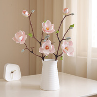 AL-5767 ZUOYI 52CM Artificielle 3 Têtes EVA Magnolia Fleur pour la Décoration de Chemin de Scène