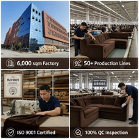 Dunkelbraunes Samt-L-förmiges Modulsofa 3-teiliges Set, Modernes Ecksofa für Wohnzimmer, Zeitgenössisches Samtsofa für Zuhause und Hotel