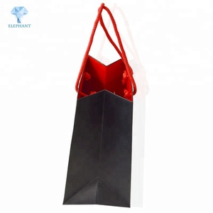 Logo Printed Luxury Premium Portable Wine Gift <b>Packing</b> Custom <b>Paper</b> Bag - Product Image 3