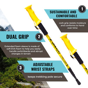 Groothandel Verstelbare Wandelstokken Trekkingstokken Volledige Accessoireset Draagtas Meerdere Beschermkappen & Kamperen Wandelen Detailhandel - Product Image 2