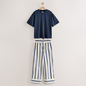 Conjunto de <span class=keywords><strong>Pijama</strong></span> de <span class=keywords><strong>Mujer</strong></span> de <span class=keywords><strong>Manga</strong></span> <span class=keywords><strong>Corta</strong></span> y Pantalones Largos, 52% Algodón, 48% Modal, Ropa para el Hogar - Product Image 5