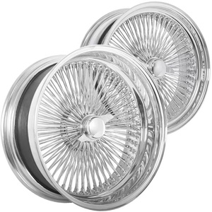 Jantes en <span class=keywords><strong>acier</strong></span> chromé argenté concaves sur mesure de <span class=keywords><strong>15</strong></span>, 16, 17, 18, 20, 22 <span class=keywords><strong>pouces</strong></span>, à 100 ou 150 rayons, à rayons droits et décalés - Product Image 2