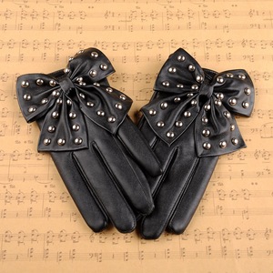 <span class=keywords><strong>Gants</strong></span> en faux cuir à nœud papillon clouté pour femmes-<span class=keywords><strong>Gants</strong></span> en PU à la mode pour la conduite, la scène, la discothèque, la pole dance et les performances DS - Product Image 1