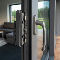 Porte coulissante panoramique haut de gamme en aluminium robuste avec verre trempé pour bâtiment résidentiel haut de gamme