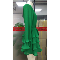Robe Courte Plissée à Col Rond et Manches Longues, Élégante, avec Volants et Ceinture, Coupe Évasée, pour Femme, Style Décontracté