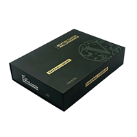 Boîte en carton rigide pliable avec rabat magnétique, logo personnalisé, couleur noire, impression couleur, boîte cadeau pour téléphone portable, personnalisable