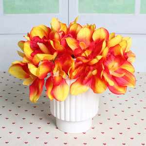 Orquídeas Cymbidium Artificiales, Ramo de Flores de Seda de 6 Cabezas, 24 cm de Alto, Simulación Realista, Decoración para Interiores, Arreglo para Bodas - Product Image 2