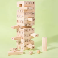 Jeu de blocs d'équilibre et de construction, 54 pièces, blocs en bois, jeux de table, jouets de construction pour enfants, développement de la puissance cérébrale