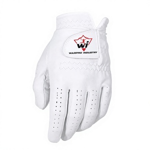 Gant de golf en cuir véritable blanc Warpro Industry, main droite, respirant, fermeture auto-agrippante, poignet réglable, unisexe, personnalisable - Product Image 5