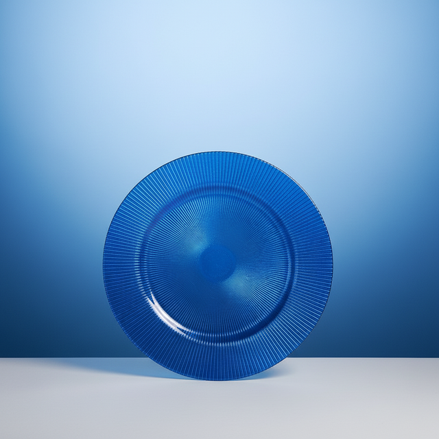 Wholesale MIDAS 13 Inch Cobalt Navy Blue Royal Plastic Eco-Friendly Handpainted Plate Dish Charger for Formal Wedding