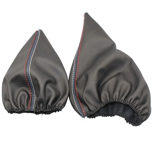 Car Shift Boot Black Leather Boot <strong>Gear</strong> Shift <strong>Knob</strong> Boot Shift Dust Stitching Manual Handbrake Gaiter for <strong>bmw</strong> 3Series E36 <strong>E46</strong> - Product Image 3