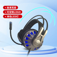 Headphone Dinamis Over-Ear yang Dapat Disesuaikan dengan Mikrofon, Kabel USB, B173, Headband Gaya Suspensi, Peredam Kebisingan Aktif, E-Sports