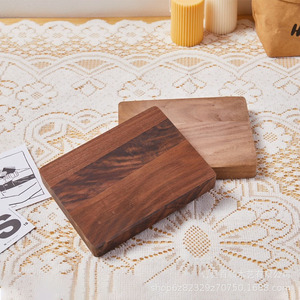 Blocs carrés en bois de noyer, pin et hêtre, matériau artisanal pour bricolage, base décorative pour sous-verre, style moderne et simple fait main - Product Image 3