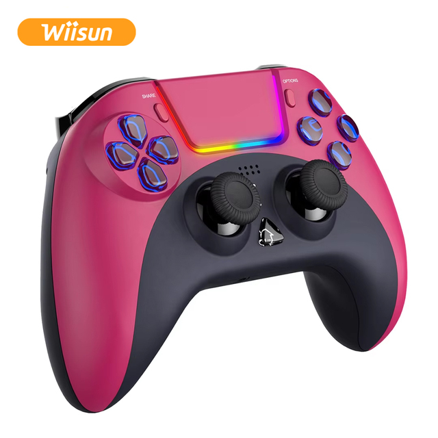 Wireless LED Lighting Gamepad for PS4/PS3/PC/IOS with Double Motor Vibration Gaming Joystick 4023 Wiisun