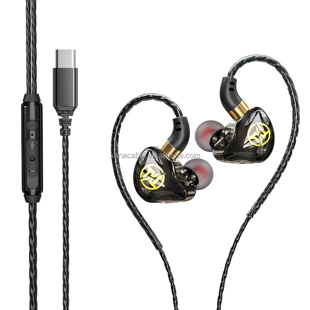 24-bit Lossless Hi-Res USB C HiFi Monitor Earphones with Built-in DAC Chip, Professional Studio IEM for iPhone 15/16 and Android