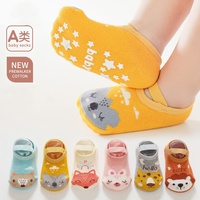 Chaussettes de sol antidérapantes à semelle souple en coton respirant pour bébé 0-3 nouveau-né