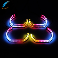 Phares Angel Eyes Halo LED en Cristal Acrylique RGBW Séquentiel Multicolore avec Contrôle par Application pour Rénovation Automobile BMW E90 E92 F10 F30